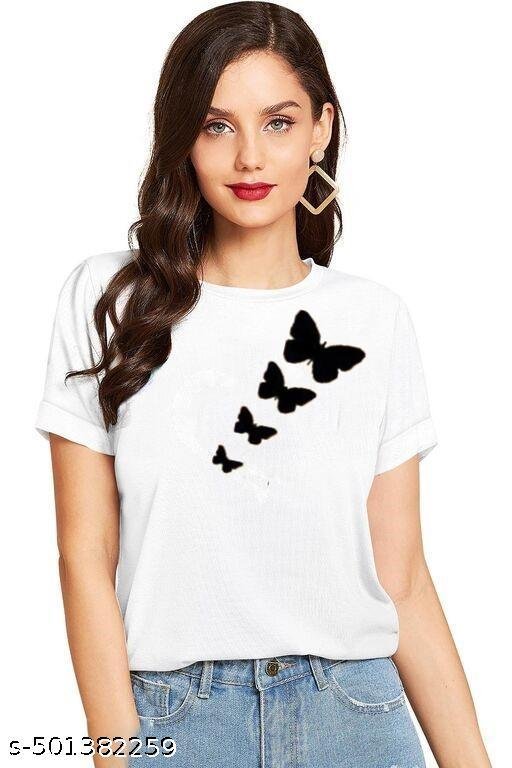 UTKARSH Women's Stylish Graphic Print 100% Cotton T-Shirt- Regular Fit, Round Neck, Half Sleeve For Girls & Women (Pack of 4) - Image 3