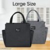 CROSSLINE Present 2Pcs  Lunch Bags Small for Women Work, Student Kids to School, Thermal Cooler Tote Bag Picnic Organizer Storage Lunch Box Portable and Reusable (Black | Gray)