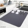 Silicone Dish Drying Mat for Kitchen | Water Absorbent Mat | Kitchen Mat for Wet Utensils | Dish Drying Mat | Water Absorbent mats for Kitchen Items (40 x 60 CM)