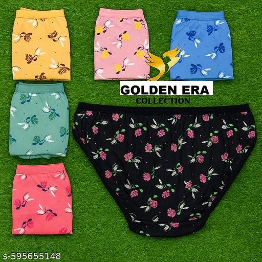 Pack of 6 Women's Mid Waist Comfortable Panty Breif/Hipster Innerwear Soft Stretchable Panties Women & Girls Cotton Briefs Combo - Image 4