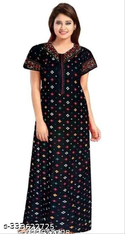 Women Cotton Printed Maxi Kaftan Nightdress Nighty s-266111383 - Image 5