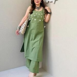 COTTON MIRROR KURTI WITH BOTTOM