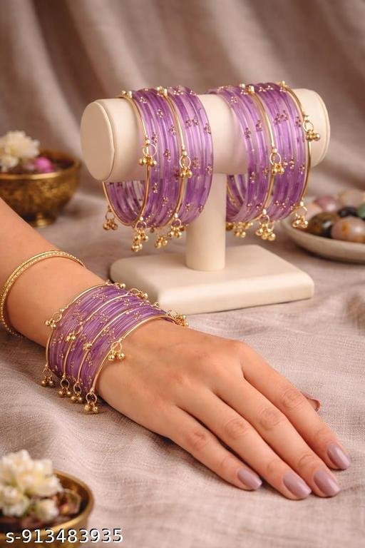 Purple kashmiri bangles - Image 3