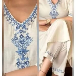 EMBRODRY COTTON KURTI SET