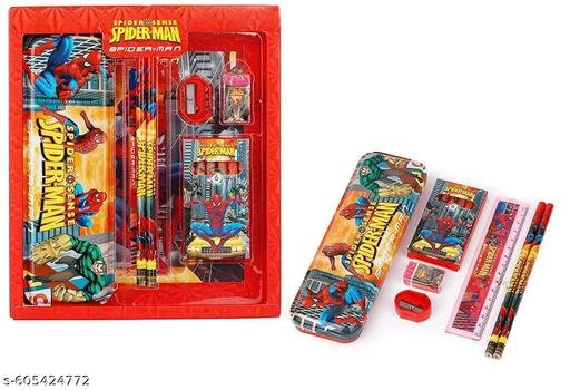 Superhero Spider Stationery Kit for Boys, Wallet, Eraser & Sharpener | School Stationery Set & Return Gift - Image 4