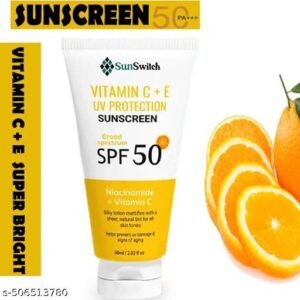 Sunscreen - SPF 50 PA+++ Vitamin C+E Super Bright Sunscreen, SPF 50 PA+++ (60 g) pack of 1