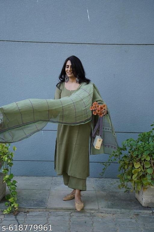Vidusha Rayon Cotton Kurti Pant Dupatta Set For Women's - Image 5