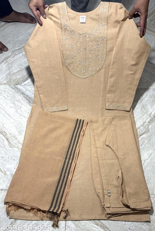 Most fashionable Cotton embroidery Work dupatta set for Women - Image 5