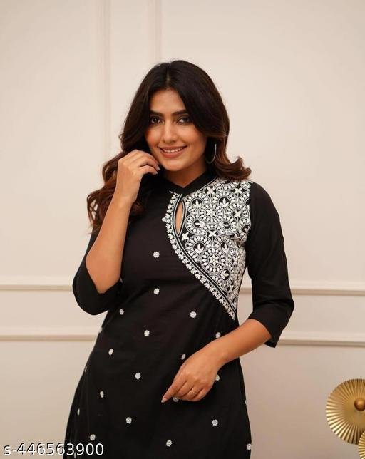 VEDIKA FASHION -RAYON EMBROIDERY WORK KURTI WITH PANT SET - Image 3