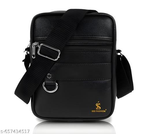 Combo Leather Bag Combo Sling Latest Leather Fashionate Black School Bags Laptop Backpack Waterproof PU Leather Backpacks for Men Women Boys & Girls Backpack - Image 5