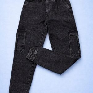 Stylish Black Cargo Joggers for Men with Drawstring & Side Pockets