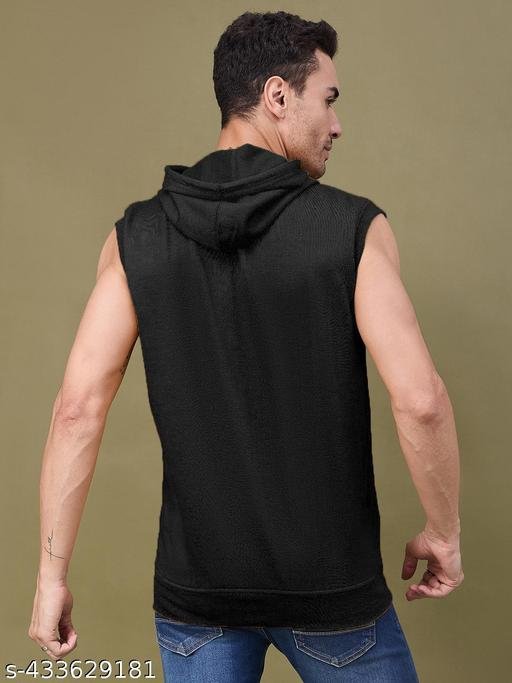 Sleeveless Hooded Fleece Jacket for Men - Image 3