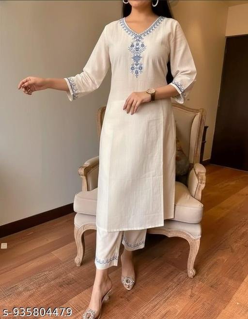 EMBRODRY COTTON KURTI SET - Image 3