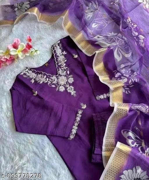 Fancy Kurti With Dupatta and Pant For Woman - Image 4