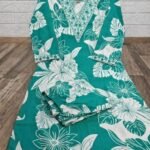 Trendy green & White Floral Kurti Plazo Set for Women | Designer V-Neck Kurta Set