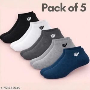 Pack of 5 daily wear ankle length cotton socks