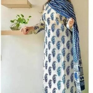 Printed Buti Kurti Pant Dupatta Set/Women’s Cotton Suit Set with Buti Print/Ethnic Cotton Kurta Set for Women