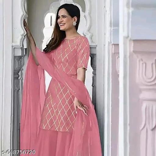Vidusha Kurti Dupatta Set with Bottomwear For Women's - Image 4