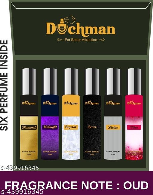 DUCHMAN LUXURY FRESH PERFUME PACK OF SIX WITH OUD PERFUME 10X6ML