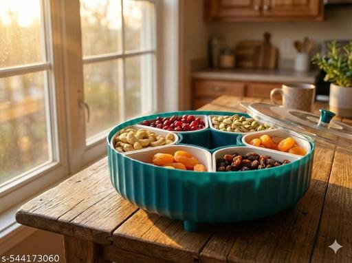 360° Rotating Masala Box 7 in 1 Airtight Spice Organizer with Spoon Transparent Plastic Masala Dabba for Kitchen Storage - Image 4