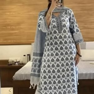women's printed soft cotton kurti set women's