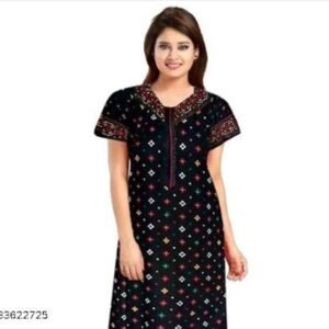 Women Cotton Printed Maxi Kaftan Nightdress Nighty s-266111383