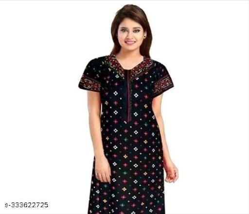 Women Cotton Printed Maxi Kaftan Nightdress Nighty s-266111383