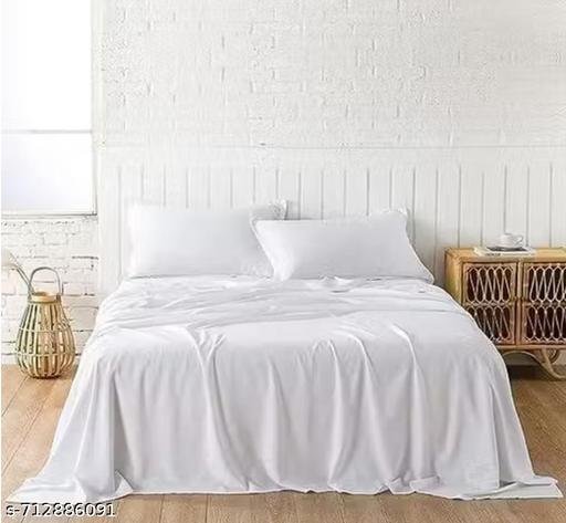 Double bed plain bedsheet with two Pillow covers - Image 4