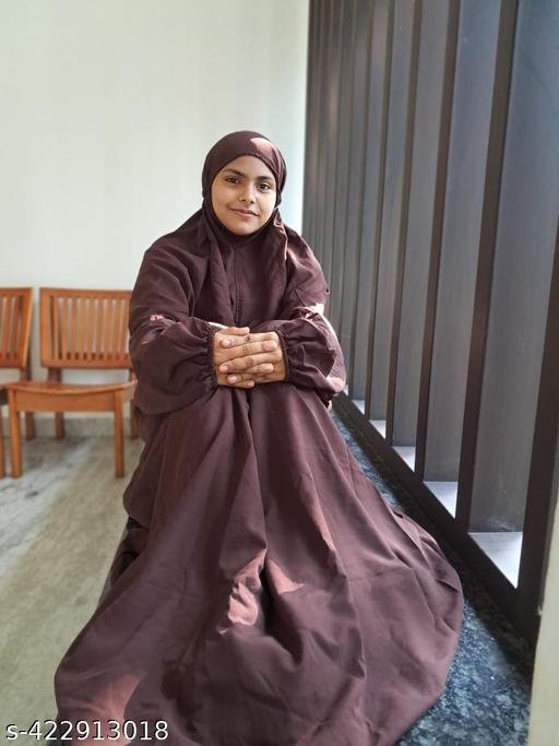 Muslim Wear Prayer Dress/ Crepe Prayer Dress for Women And Girl's (Brown)
