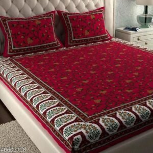 Rajasthani 100% Jaipuri Cotton King Size Double Bedsheet With 2 Pillow Covers