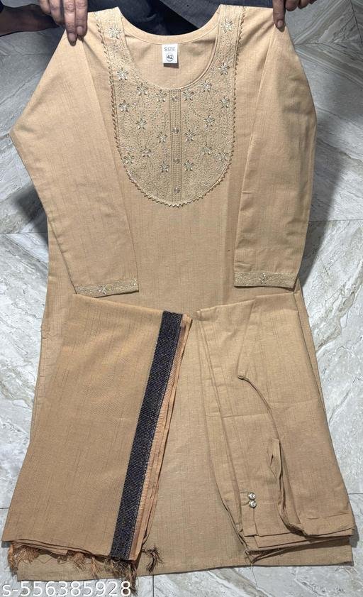 Most fashionable Cotton embroidery Work dupatta set for Women - Image 3