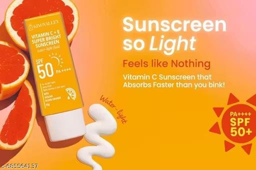 KingValley Super Bright Sunscreen SPF 50 | Dewy Finish | For All Skin Types | 50g - Image 4