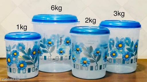 4 PCS CONTAINER SET (1KG,2KG,3KG & 6KG (BLUE)