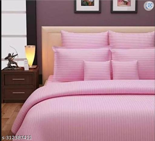 DOUBLE BED PLAIN BEDSHEET WITH TWO PILLOW COVERS
