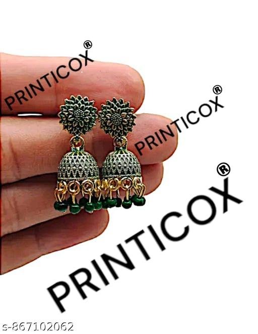 Beautiful Multicolour Oxidized Jhumka Earrings (Pack of 12) | Traditional Jhumki Earrings for Women & Girls | Latest Trendy Golden & Silver Tone Jhumka Combo - Image 4