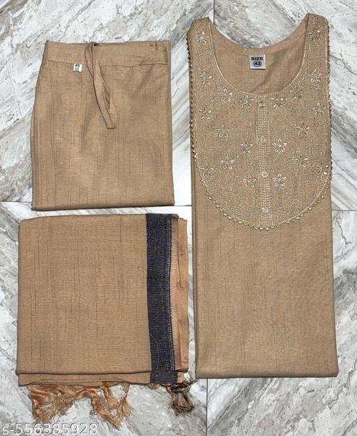 Most fashionable Cotton embroidery Work dupatta set for Women - Image 4