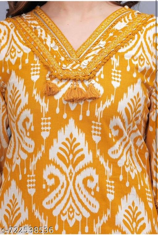 Women Latest Design Printed V-Neck Kurta Pant With Duptta Sets - Image 3