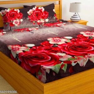 RD double floral bedsheet(90*90) with 2 pillow covers