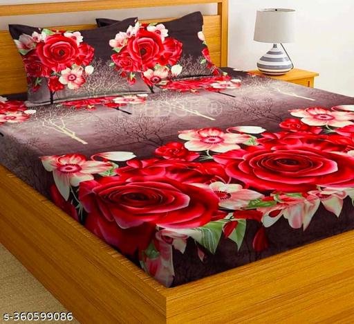 RD double floral bedsheet(90*90) with 2 pillow covers