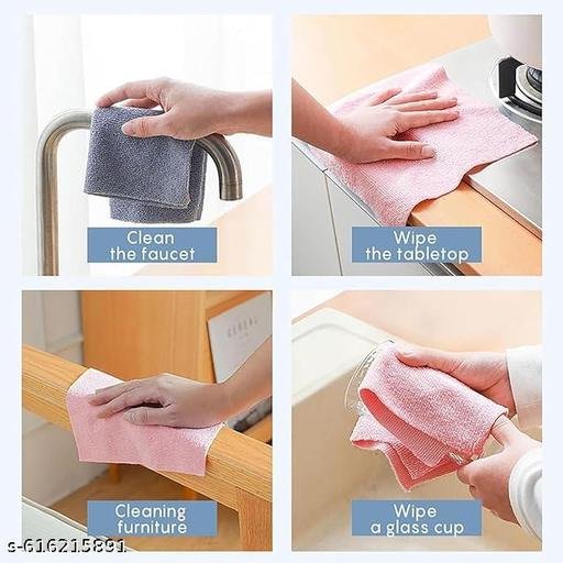 Microfiber Cleaning Cloth Roll 25x25CM – 20PCS Reusable Tear-Away Towels | Lint-Free, Super Absorbent & Durable Cleaning Rags | Multipurpose Washable Wipes for Kitchen, Car, Garage, Bathroom, Glass & Home Surfaces (Multicolor)"(cleaning cloth roll/kitchen napkin)(20 pack) - Image 5