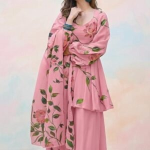 WOMEN"S NEW DESIGN ATTRACTIVE LOOK FLORAL KURTI WITH DUPATTA & PLAZO