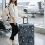 Medium Size Trolley Bag Cover – Polyester Fabric Luggage Protection for 24 Inch Suitcase | Durable & Protective Bag Cover (Fits Only SELL COVER