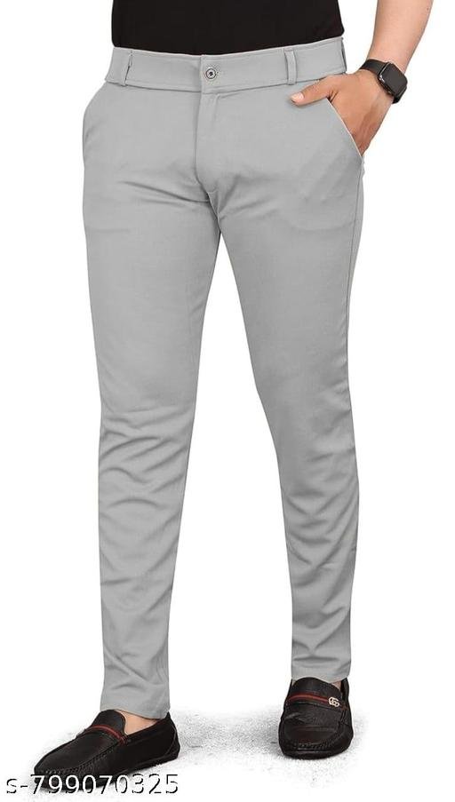 Grey formal pants for men|Grey formal trousers for men|Grey formal regular trousers|Grey formal dailywear trousers|Grey regular dailywear trousers - Image 3