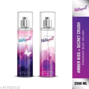LAYER'R Wottagirl! Secret Crush & Amber Kiss Long Lasting Body Spray (For Women  Combo Pack of 2 - 60ml Each)