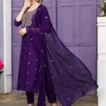 Latest Women Pupule Embroidered Kurta Pant Set with Dupatta | Rayon Straight Kurti Set | Ethnic Daily Wear & Festive Wear Suit