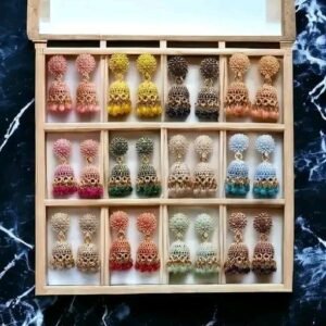 Beautiful Multicolour Oxidized Jhumka Earrings (Pack of 12) | Traditional Jhumki Earrings for Women & Girls | Latest Trendy Golden & Silver Tone Jhumka Combo