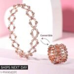 Silver Studded Supple Convertible Bracelet & Ring (RING Kada)