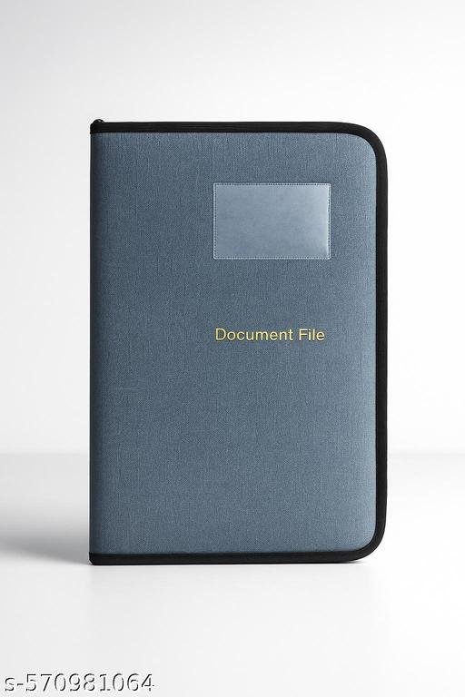 Document File Folder Set – A4 Size Faux Leather Office Organizer with 20 Transparent Sleeves (black Soft Jeans)