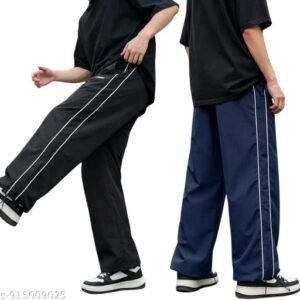Combo of 2 "Deep Black & Navy Blue" II Trendy Trousers For Summer II 2 Pipping New Design II Gym Track Pant II For Men & Women II Trouser under 200