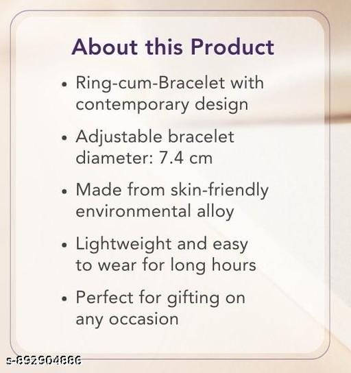 Silver Studded Supple Convertible Bracelet & Ring (RING Kada) - Image 4